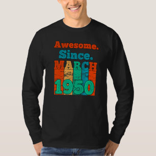 T-shirt Magnifique Depuis Mars 1950 Anniversaire Vintage 1