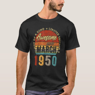 T-shirt Magnifique depuis mars 1950 Vintage 72e anniversai