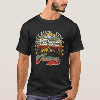 T-shirt Magnifique Depuis Mars 1952 70E Anniversaire 70 An