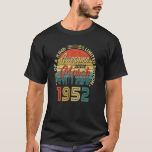 T-shirt Magnifique depuis mars 1952 Vintage 70e anniversai