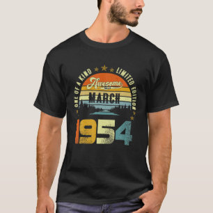 T-shirt Magnifique Depuis Mars 1954 Vintage 68E Anniversai