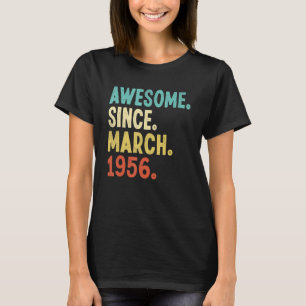 T-shirt Magnifique depuis mars 1956 66e anniversaire 66 an
