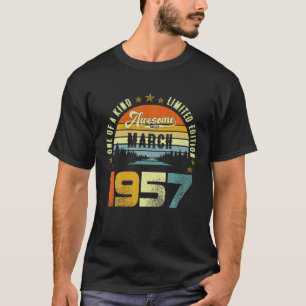 T-shirt Magnifique Depuis Mars 1957 Vintage 65E Anniversai