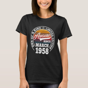 T-shirt Magnifique depuis mars 1958 65e anniversaire 65 an