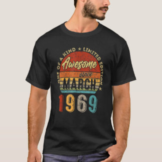 T-shirt Magnifique depuis mars 1969 Vintage 53e anniversai