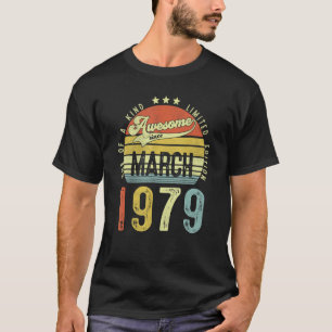 T-shirt Magnifique depuis mars 1979 Vintage 43ème annivers