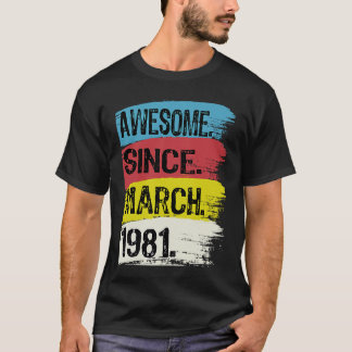 T-shirt Magnifique Depuis Mars 1981 Pisces Man Aries Girl