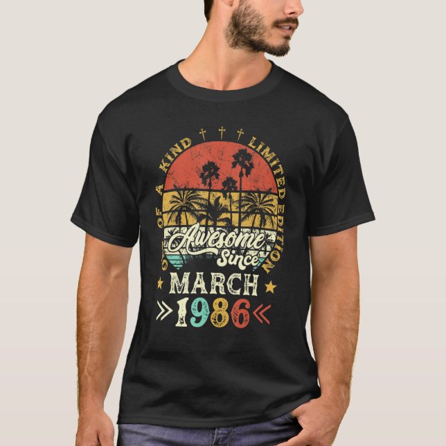 T-shirt Magnifique Depuis Mars 1986 Édition Limitée Un De (Devant)