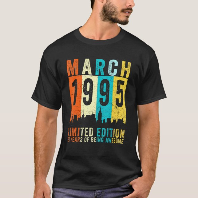 T-shirt Magnifique depuis mars 1995 27e anniversaire Vinta (Devant)