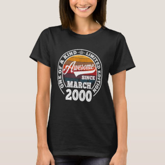 T-shirt Magnifique depuis mars 2000 23e anniversaire 23 an
