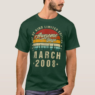 T-shirt Magnifique depuis mars 2008, Vintage 14ème anniver
