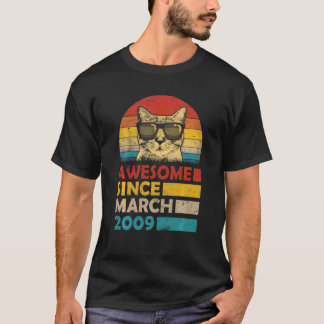 T-shirt Magnifique depuis mars 2009 11e Anniversaire Chat
