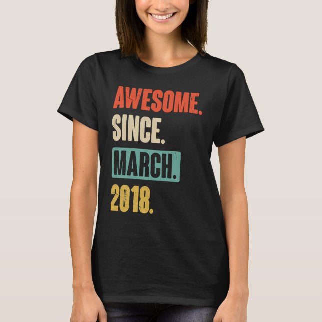 T-shirt Magnifique depuis mars 2018 Anniversaire 5ème Déco (Devant)