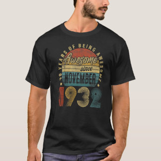 T-shirt Magnifique depuis novembre 1932 90 ans 90e anniver