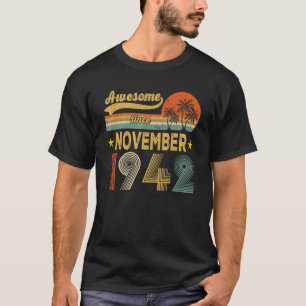 T-shirt Magnifique Depuis Novembre 1942 80 Ans 80ème Birt