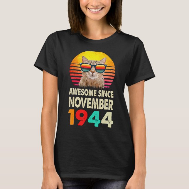 T-shirt Magnifique depuis novembre 1944 78e anniversaire C (Devant)
