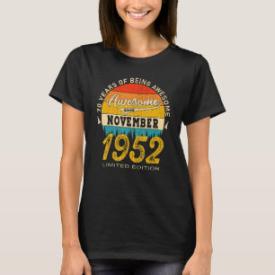 T-shirt Magnifique depuis novembre 1952 70 ans 70e anniver