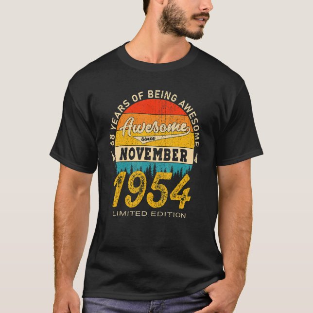 T-shirt Magnifique depuis novembre 1954 68 Ans 68ème Birt (Devant)