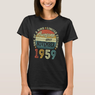 T-shirt Magnifique depuis novembre 1959 63 Ans 63e Birt