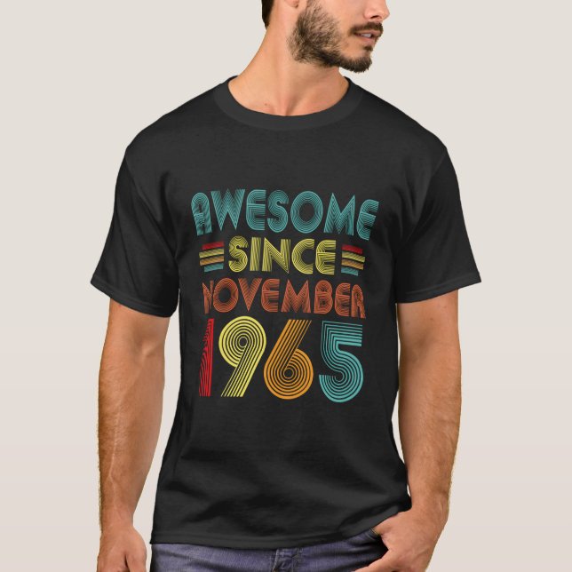 T-shirt Magnifique depuis novembre 1965 Anniversaire novem (Devant)