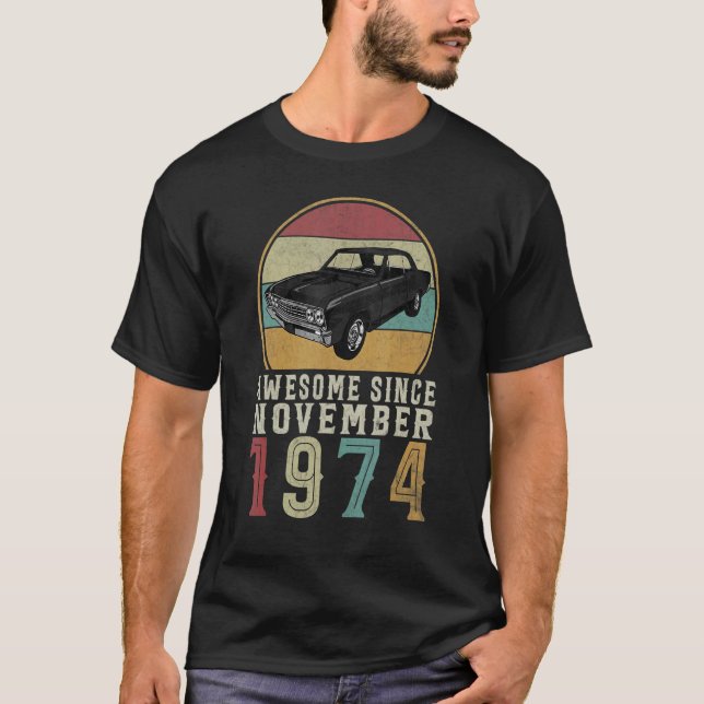 T-shirt Magnifique Depuis Novembre 1974 48 Ans 48ème Birt (Devant)