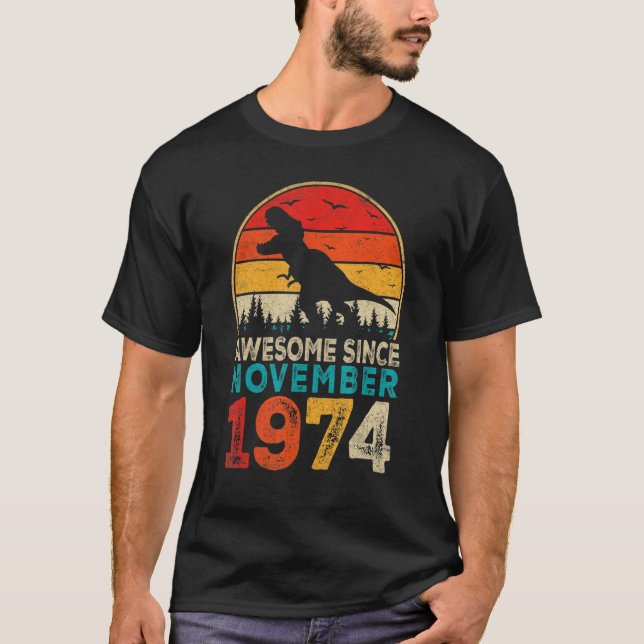 T-shirt Magnifique depuis novembre 1974 48e anniversaire B (Devant)
