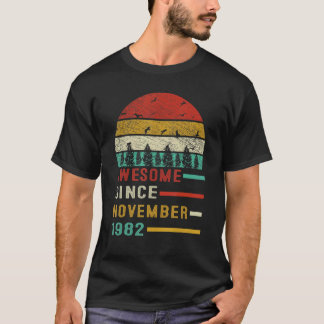 T-shirt Magnifique Depuis Novembre 1982 40 Ans 40ème Birt