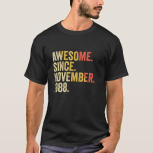 T-shirt Magnifique Depuis Novembre 1988 Cadeaux De 34 Ans
