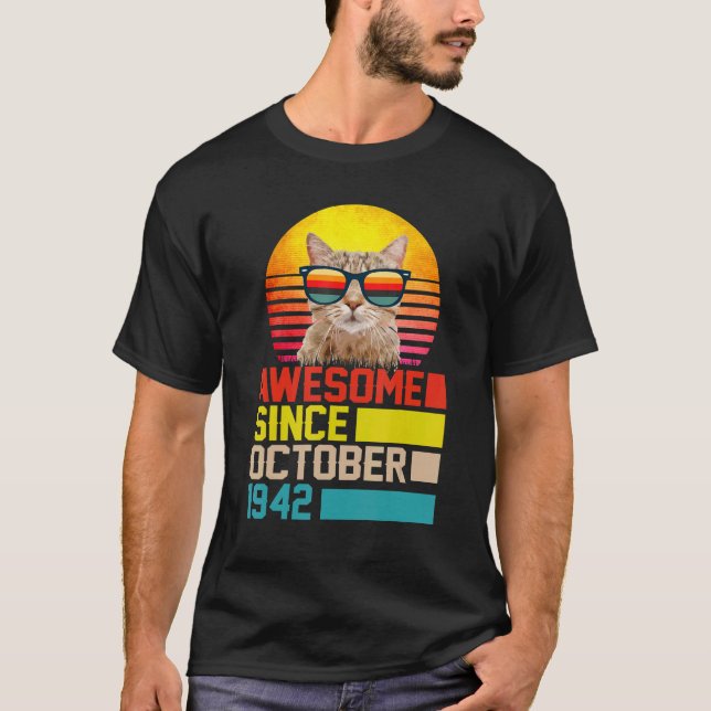 T-shirt Magnifique depuis octobre 1942 80e Anniversaire Ch (Devant)