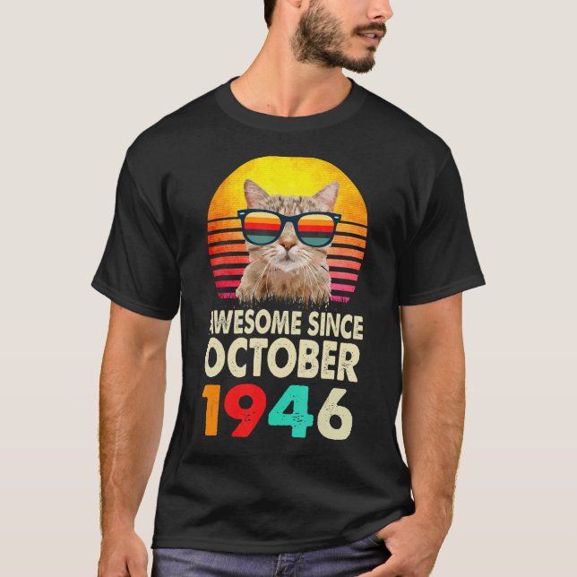T-shirt Magnifique depuis octobre 1946 76e Anniversaire Ch (Devant)