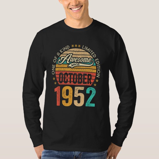 T-shirt Magnifique depuis octobre 1952 70 ans 70e annivers (Devant)