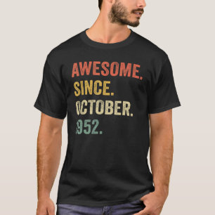 T-shirt Magnifique depuis octobre 1952 70th Birthday Gift 