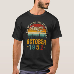 T-shirt Magnifique depuis octobre 1952 Vintage 70e anniver