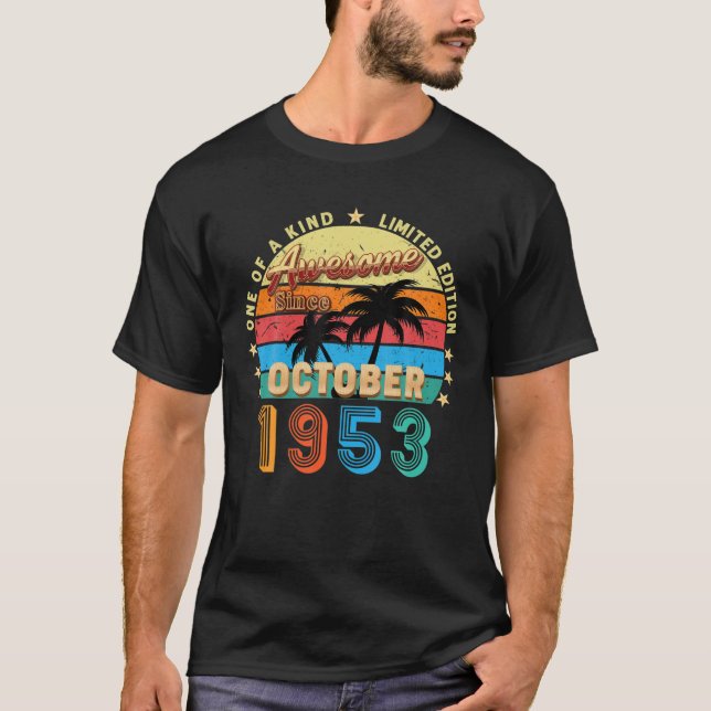 T-shirt Magnifique Depuis Octobre 1953 69Th Birthday Limit (Devant)