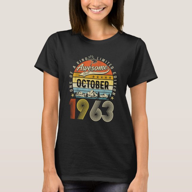 T-shirt Magnifique Depuis Octobre 1963 60 Ans (Devant)