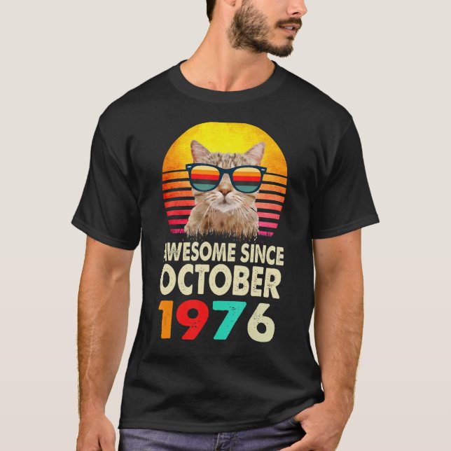 T-shirt Magnifique depuis octobre 1976 46e Anniversaire Ch (Devant)