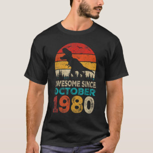 T-shirt Magnifique depuis octobre 1980 42e anniversaire Bo
