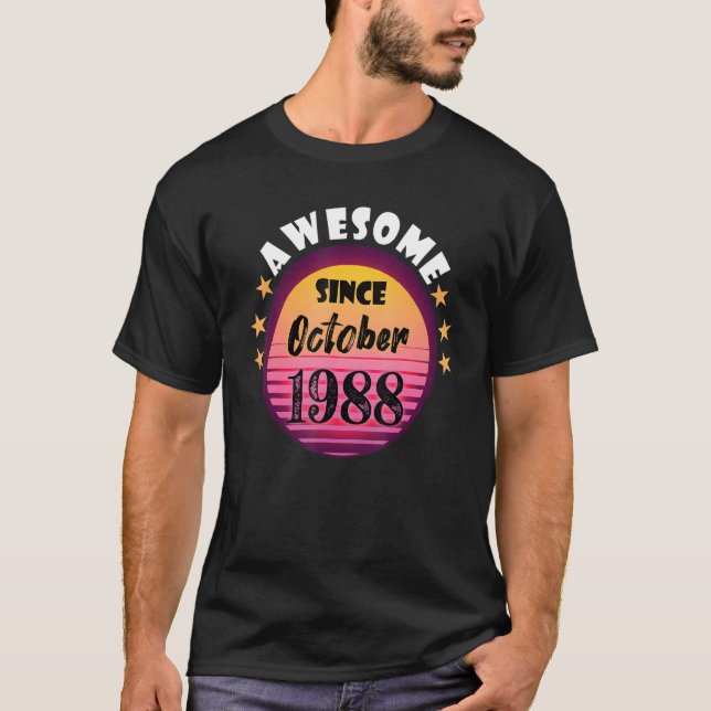 T-shirt Magnifique depuis octobre 1988 Anniversaire 1988 O (Devant)