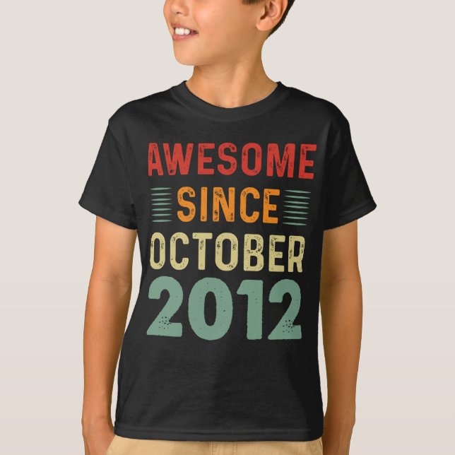 T-shirt Magnifique depuis octobre 2012 Anniversaire Vintag (Devant)