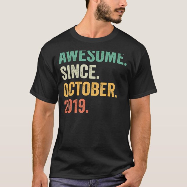 T-shirt Magnifique Depuis Octobre 2019 3e Anniversaire 3 A (Devant)