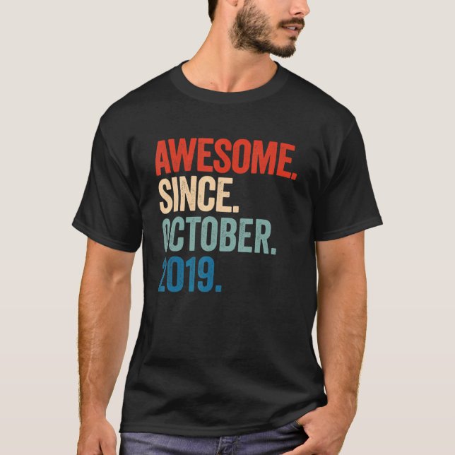 T-shirt Magnifique Depuis Octobre 2019 3e Anniversaire 3 A (Devant)