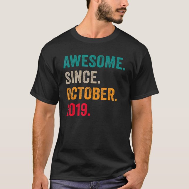 T-shirt Magnifique Depuis Octobre 2019 3e Anniversaire 3 A (Devant)