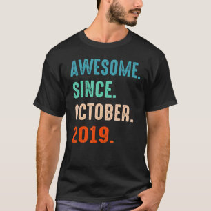 T-shirt Magnifique Depuis Octobre 2019 3e Anniversaire 3 A