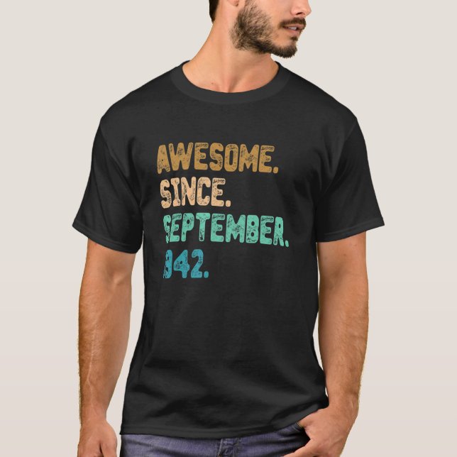 T-shirt Magnifique depuis septembre 1942 80ème anniversair (Devant)