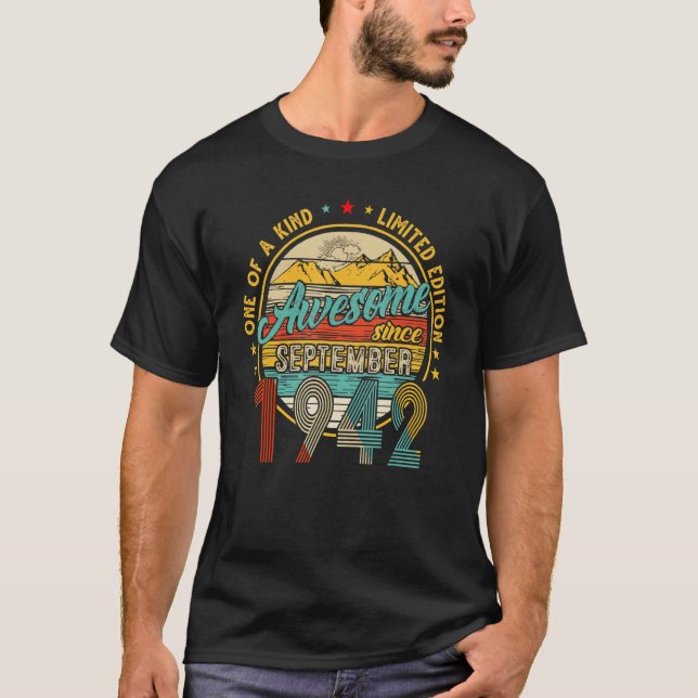 T-shirt Magnifique depuis septembre 1942 80ème anniversair (Devant)