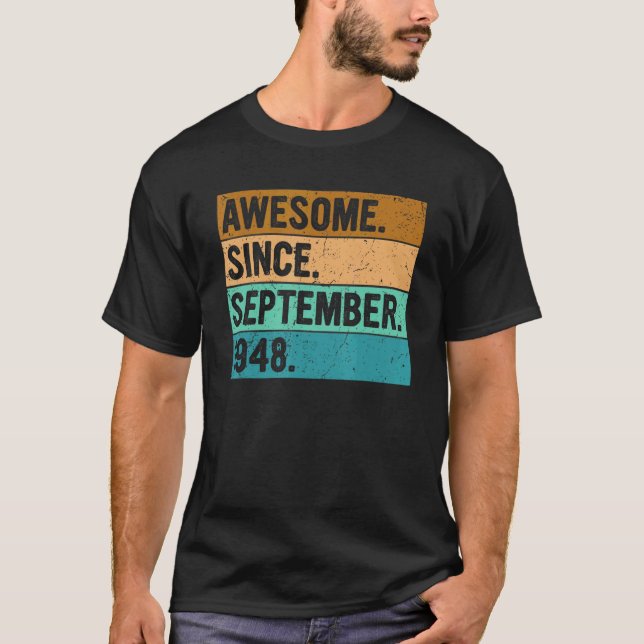 T-shirt Magnifique Depuis Septembre 1948 74 Ans 74th Bi (Devant)