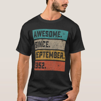 T-shirt Magnifique depuis septembre 1952 Vintage 70e anniv