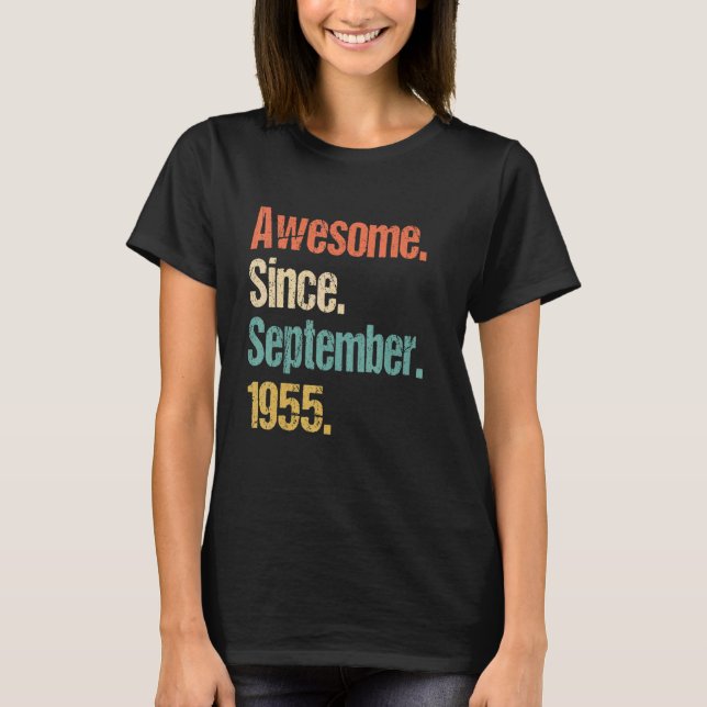 T-shirt Magnifique depuis septembre 1955 67e anniversaire  (Devant)