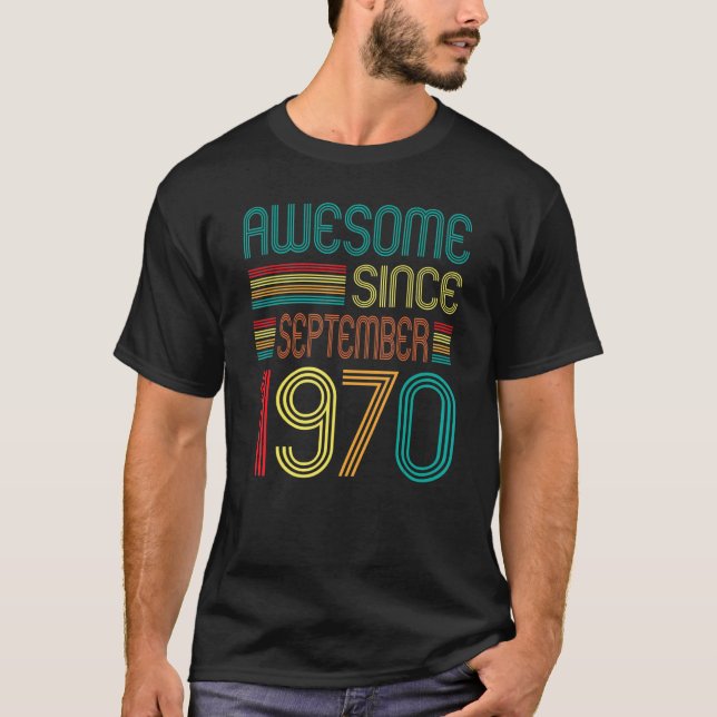 T-shirt Magnifique depuis septembre 1970 52ème Anniversair (Devant)