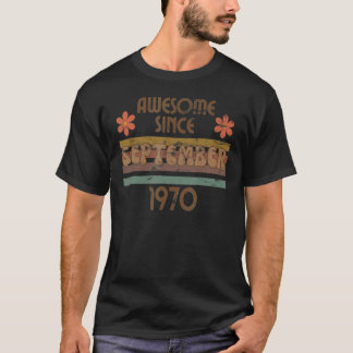 T-shirt Magnifique Depuis Septembre 1970 Anniversaire Ret